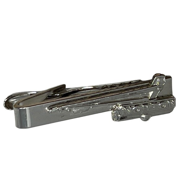Vintage Norton Tie Clip Silver Tone Crane Tie Bar - Picture 1 of 7